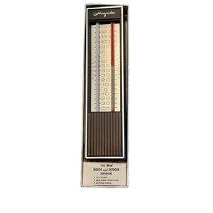 Vintage Airguide No. 404 Indoor/Outdoor Thermometer Black Plastic USA Preowned